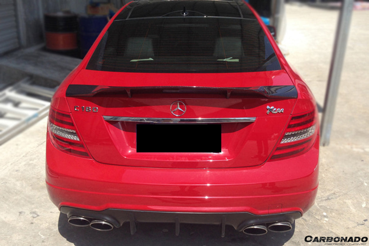 Mercedes Benz W204 C Class C63 AMG Coupe RT Style Carbon Fiber Trunk Spoiler