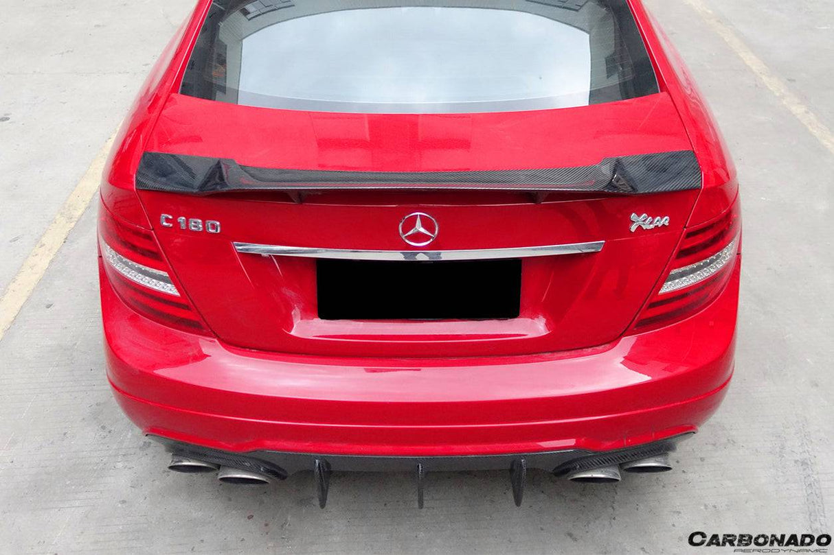 Mercedes Benz W204 C Class C63 AMG Coupe RT Style Carbon Fiber Trunk Spoiler