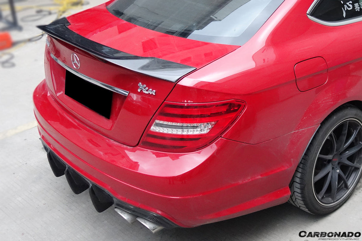 Mercedes Benz W204 C Class C63 AMG Coupe RT Style Carbon Fiber Trunk Spoiler