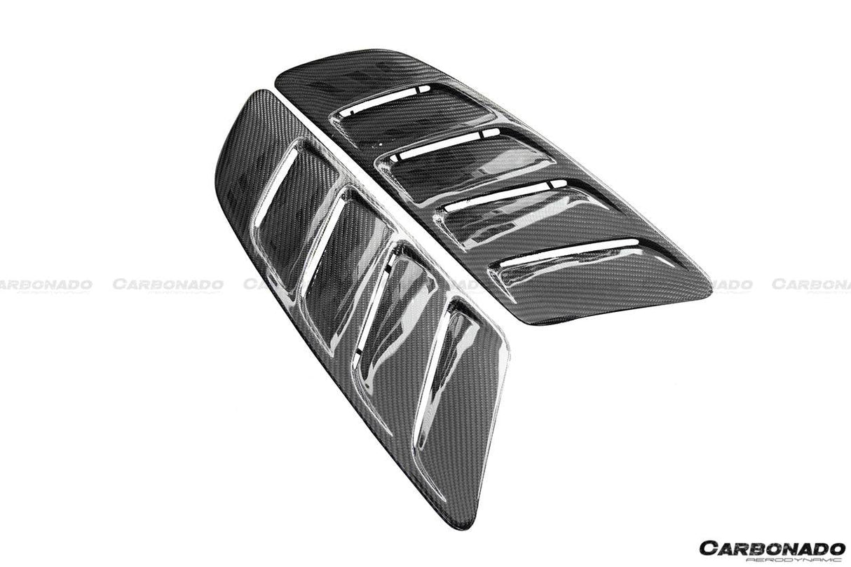 2015-2017 Ford Mustang Rsh Style Carbon Fiber Heat Extractors Hood Scoops