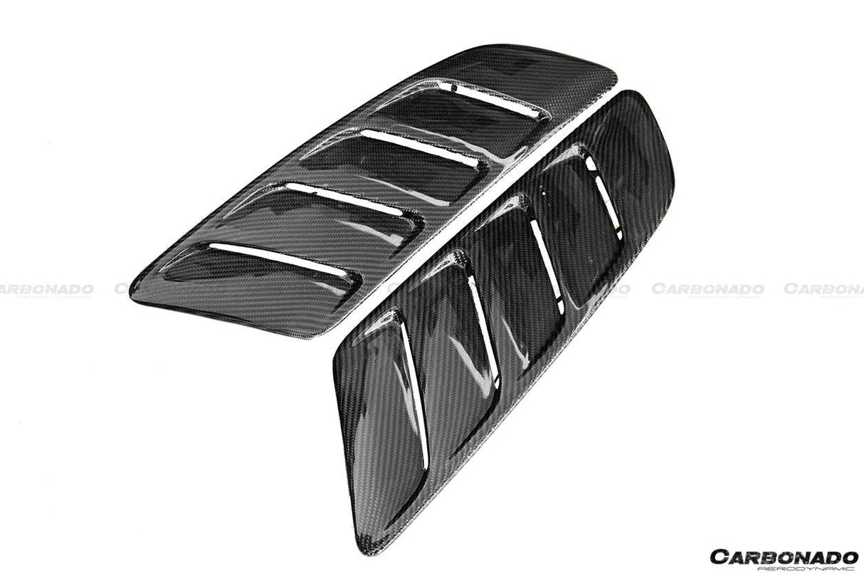 2015-2017 Ford Mustang Rsh Style Carbon Fiber Heat Extractors Hood Scoops