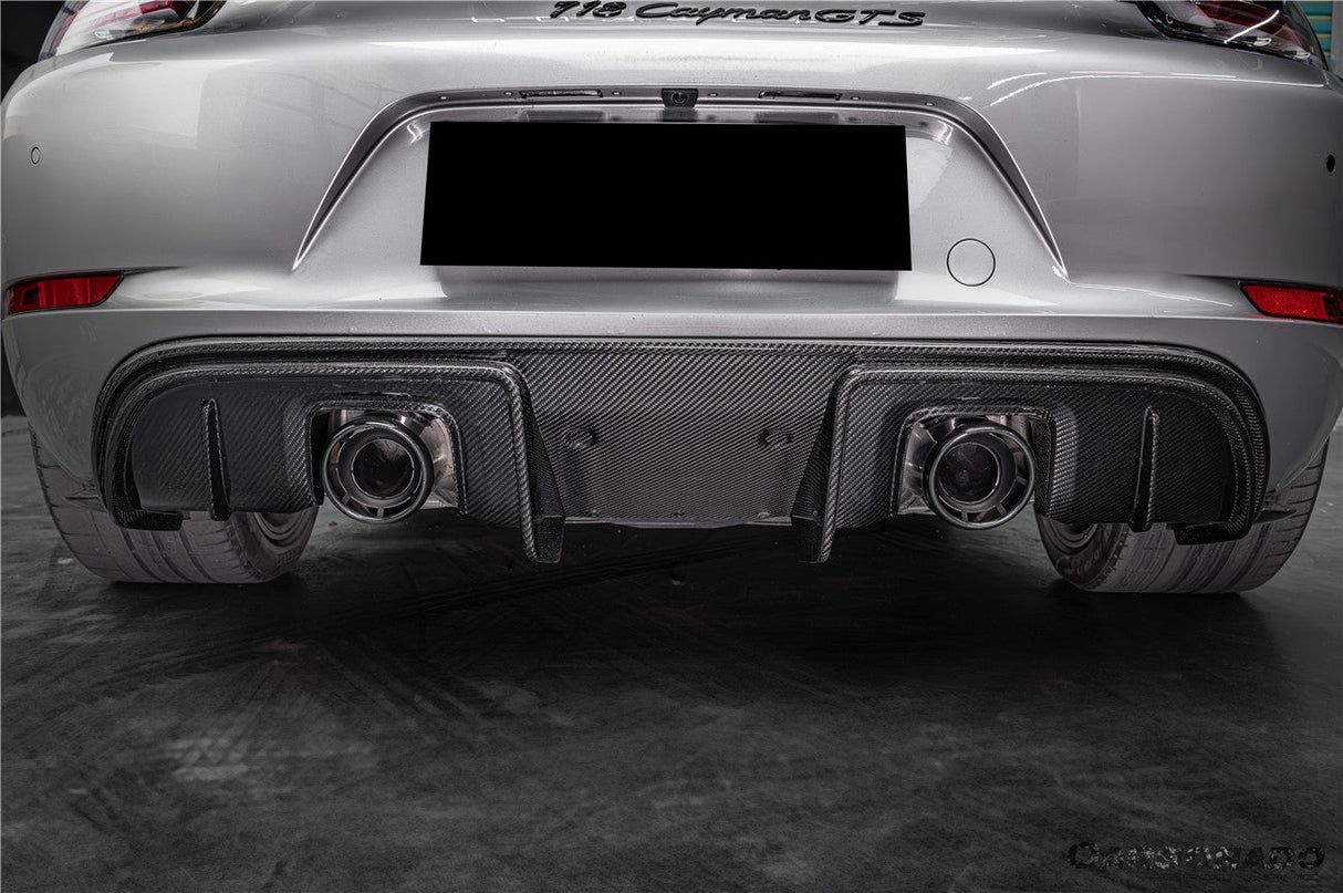 2017-2025 Porsche 718 Cayman Boxster GT4 And GT4RS Convert GT4RS Style Autoclave Carbon Fiber Rear Bumper Winglets