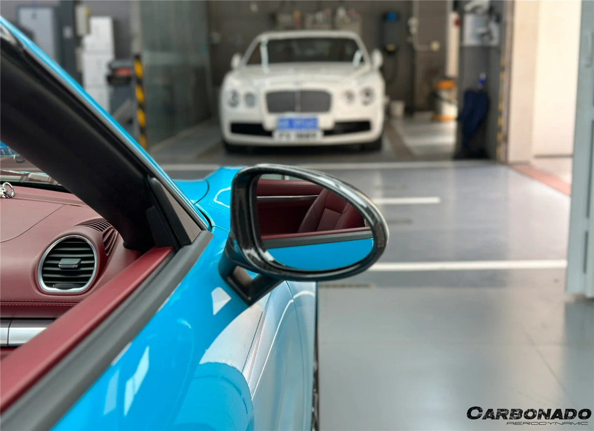 2017-2025 Porsche 718 OE Style Autoclave Carbon Fiber Mirror Housing Replacement | Fits Cayman, Boxster, Spyder, GTS, GT4, GT4 RS LHD