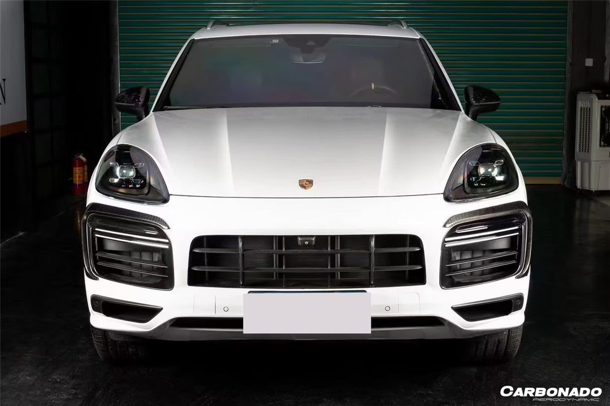 2018-2023 Porsche Cayenne 9YA 9Y0 9YB Autoclave Carbon Fiber Front Bumper Vent Trims Carbonado (MSY) Fits: Cayenne, S, GTS, Turbo