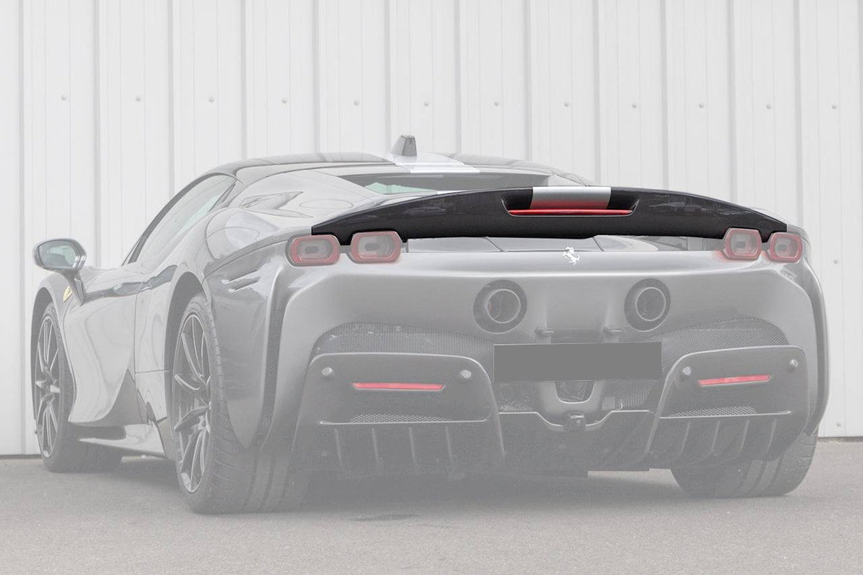 2020-UP Ferrari SF90 Stradale AV Style Carbon Fiber Trunk Spoiler
