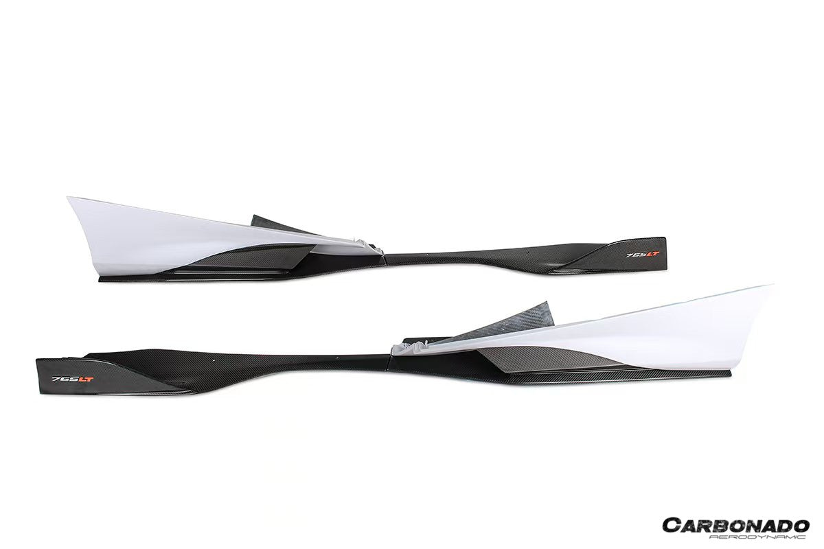 2017-2026 McLaren Dry Part Carbon Fiber Side Skirts Carbonado (765LT) Fits: 720S Spider and Coupe, 750s Spider and Coupe