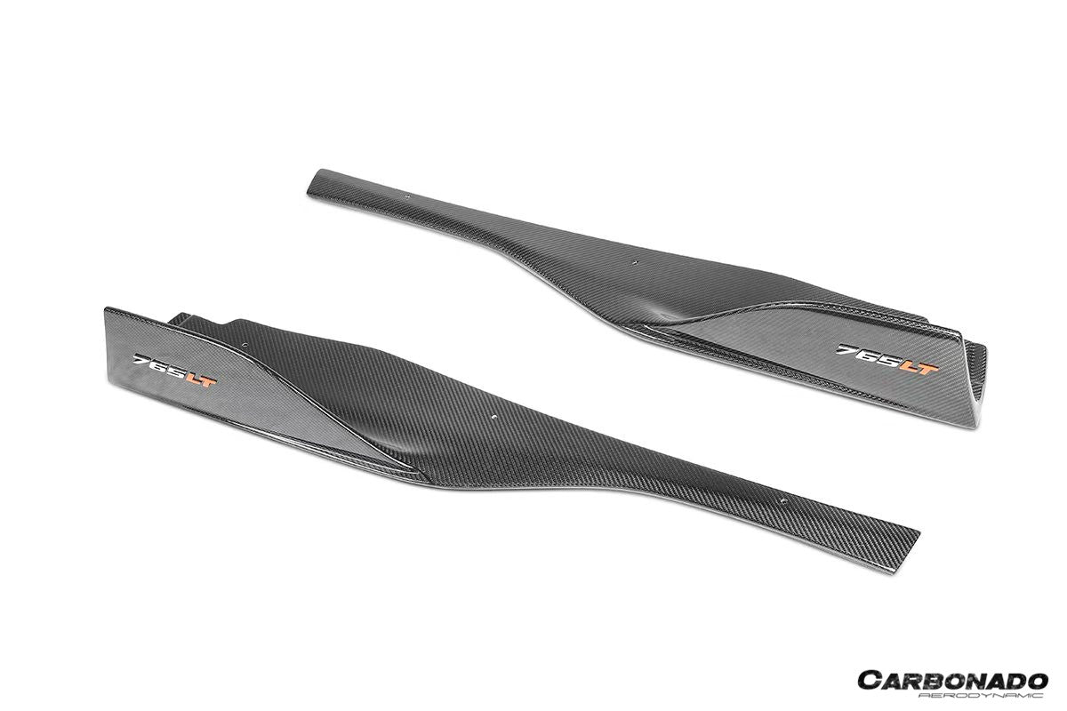 2017-2026 McLaren Dry Part Carbon Fiber Side Skirts Carbonado (765LT) Fits: 720S Spider and Coupe, 750s Spider and Coupe