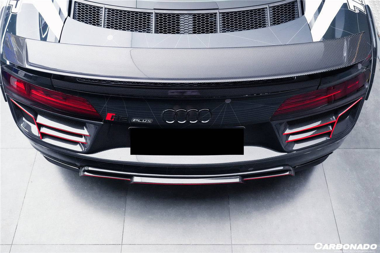 2016-2025 Audi R8 GEN2 Coupe ONLY GT Style Carbon Fiber Trunk Wing with Base
