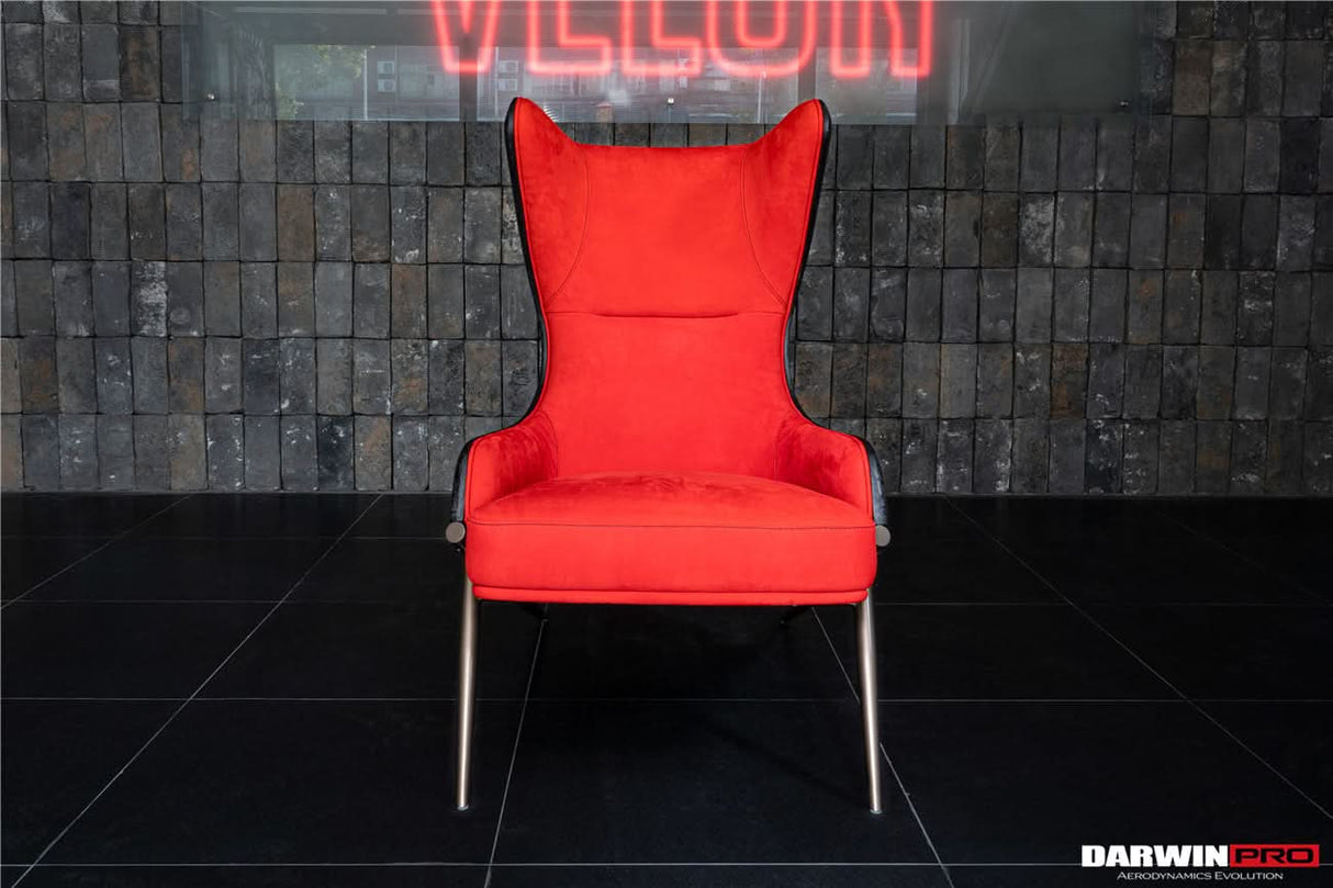 DARWINPRO CARBON FIBER CAYENNE RED SUEDE LOUNGE CHAIR