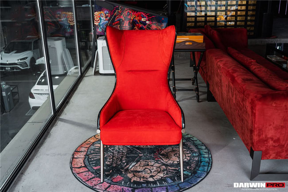 DARWINPRO CARBON FIBER CAYENNE RED SUEDE LOUNGE CHAIR