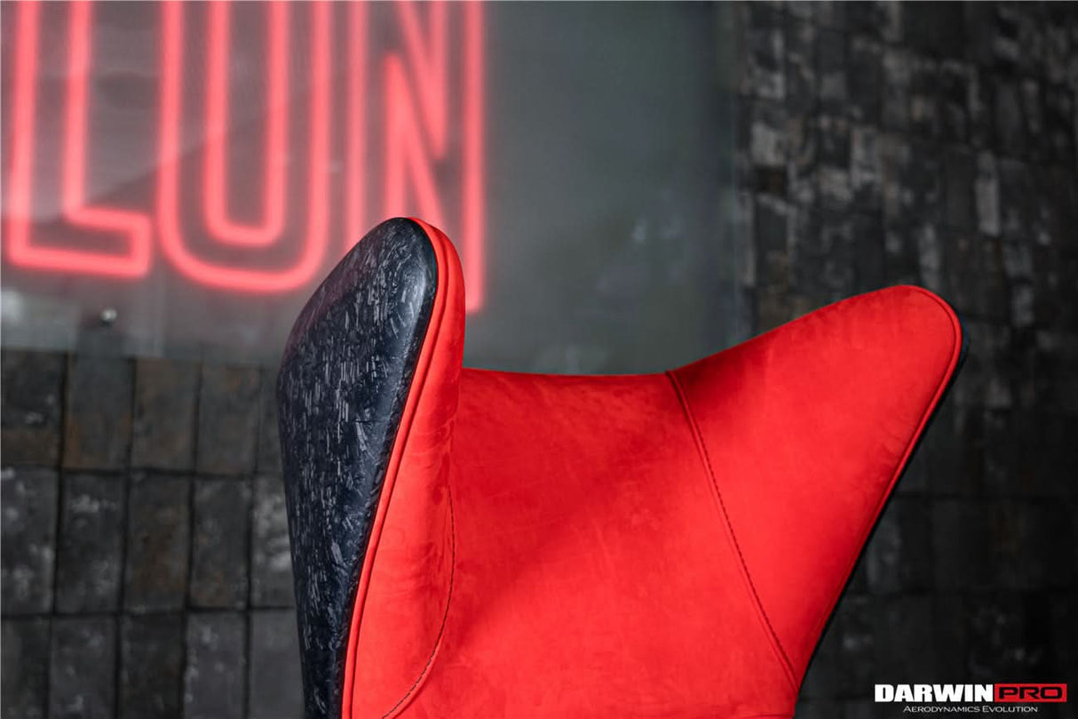 DARWINPRO CARBON FIBER CAYENNE RED SUEDE LOUNGE CHAIR