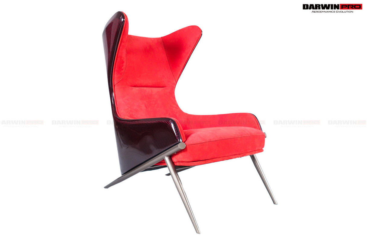DARWINPRO CARBON FIBER CAYENNE RED SUEDE LOUNGE CHAIR