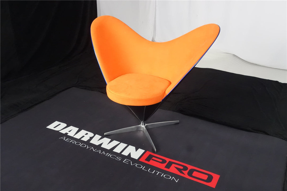 DARWINPRO CARBON FIBER HEART-SHAPED ORANGE ALCANTARA LOUNGE CHAIR