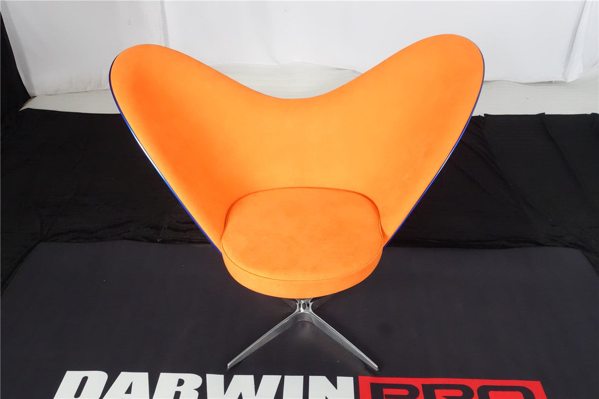 DARWINPRO CARBON FIBER HEART-SHAPED ORANGE ALCANTARA LOUNGE CHAIR