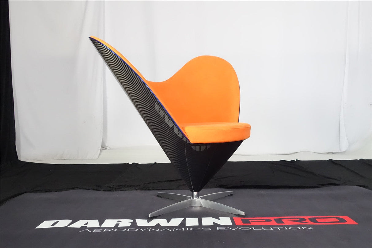 DARWINPRO CARBON FIBER HEART-SHAPED ORANGE ALCANTARA LOUNGE CHAIR