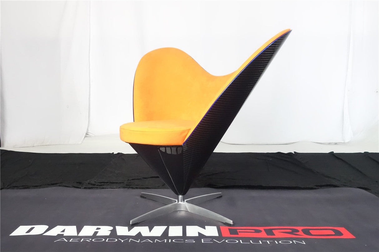 DARWINPRO CARBON FIBER HEART-SHAPED ORANGE ALCANTARA LOUNGE CHAIR