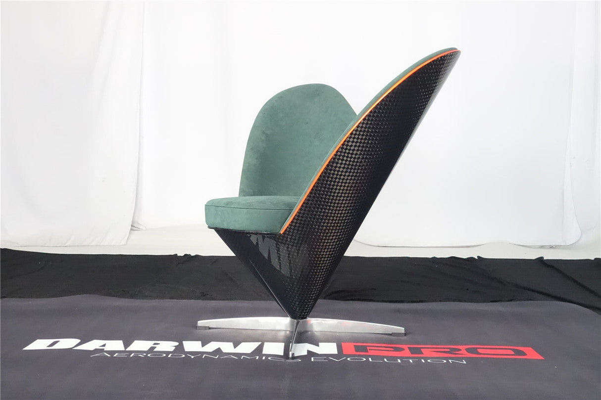 DARWINPRO CARBON FIBER HEART-SHAPED BRITISH GREEN ALCANTARA LOUNGE CHAIR