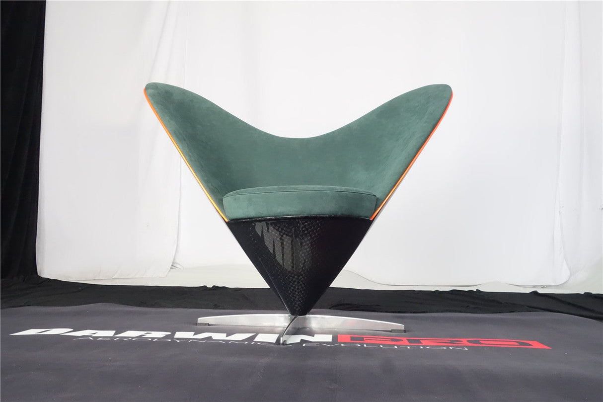 DARWINPRO CARBON FIBER HEART-SHAPED BRITISH GREEN ALCANTARA LOUNGE CHAIR
