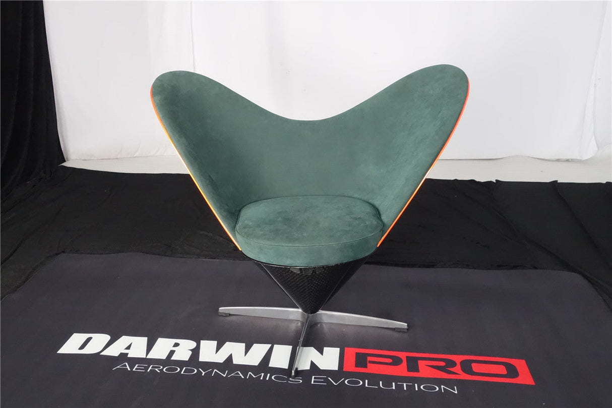 DARWINPRO CARBON FIBER HEART-SHAPED BRITISH GREEN ALCANTARA LOUNGE CHAIR