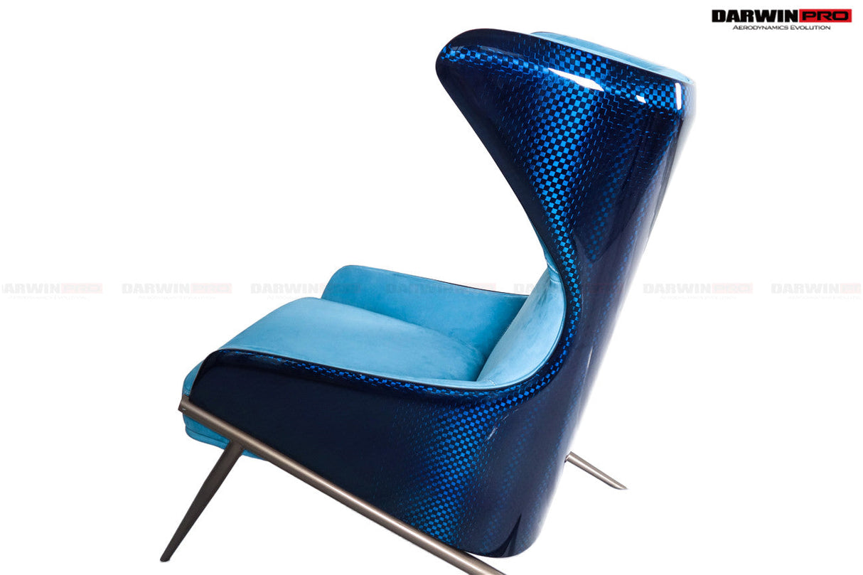 DARWINPRO CARBON FIBER LUNAR BLUE SUEDE LOUNGE CHAIR