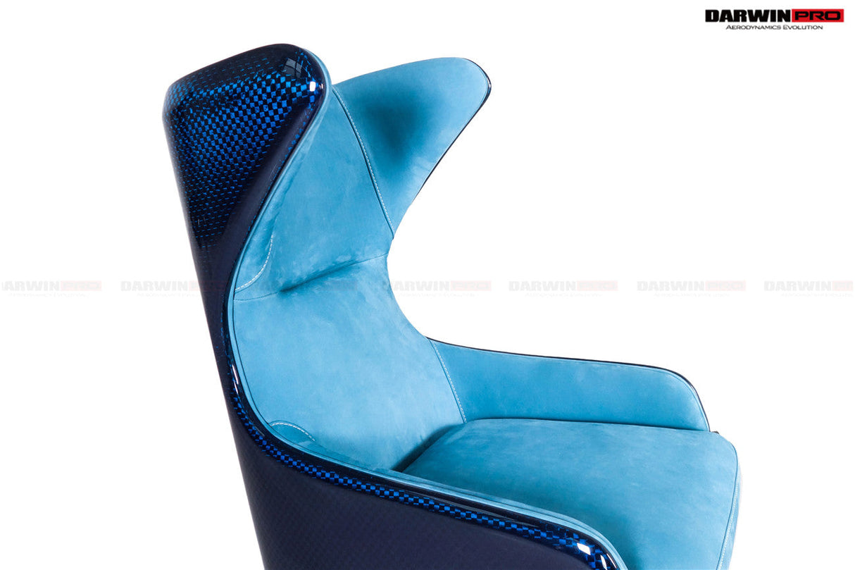 DARWINPRO CARBON FIBER LUNAR BLUE SUEDE LOUNGE CHAIR