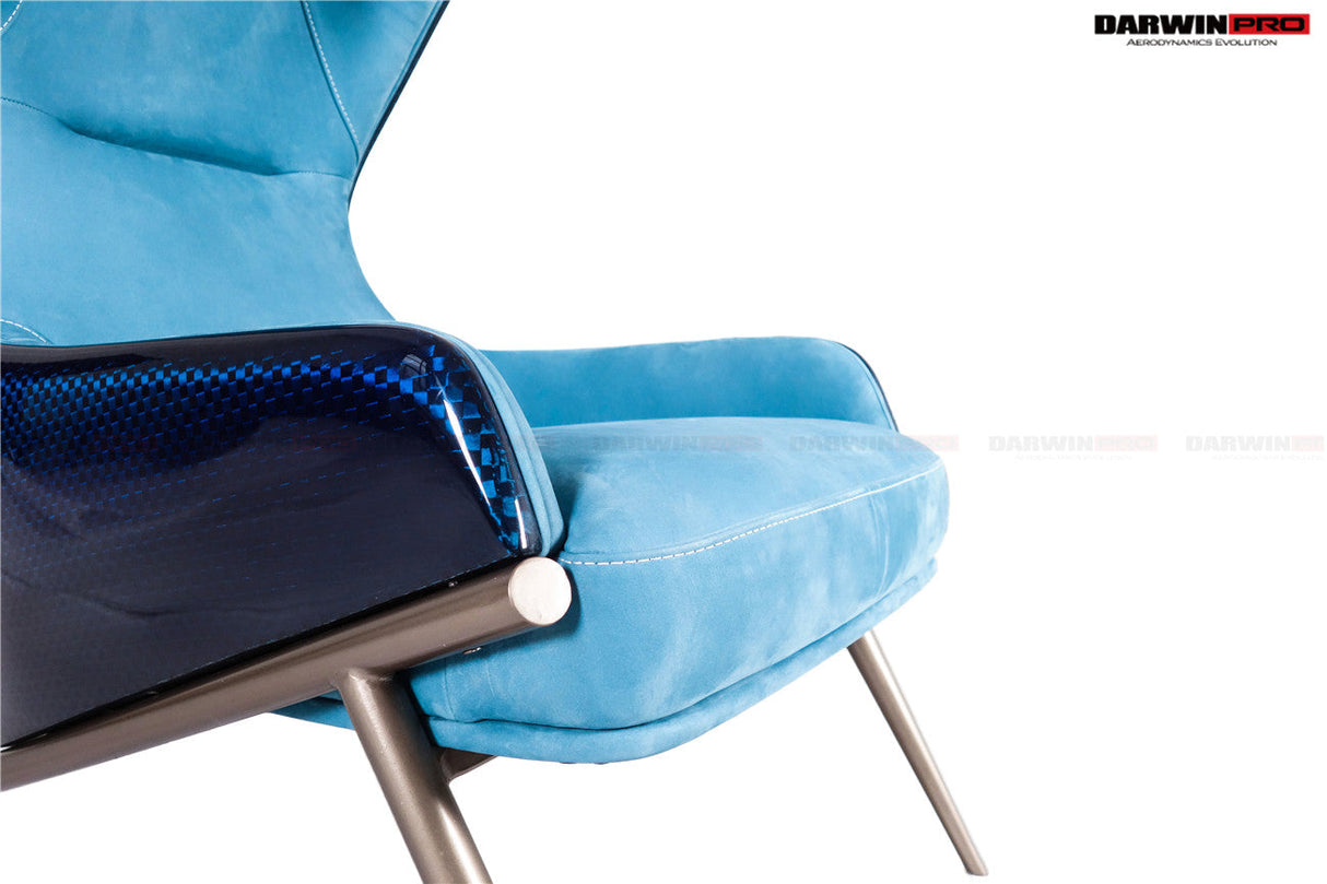 DARWINPRO CARBON FIBER LUNAR BLUE SUEDE LOUNGE CHAIR