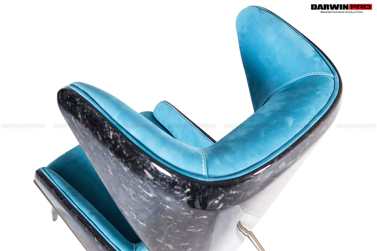 DARWINPRO CARBON FIBER LUNAR BLUE SUEDE LOUNGE CHAIR