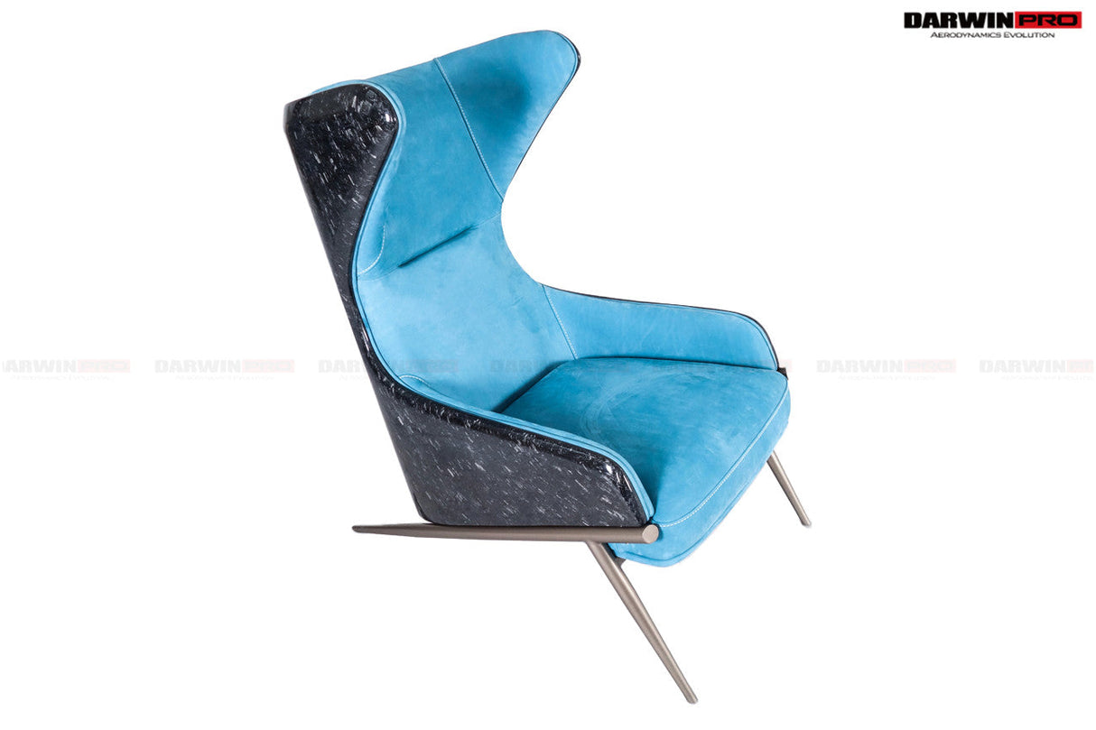 DARWINPRO CARBON FIBER LUNAR BLUE SUEDE LOUNGE CHAIR