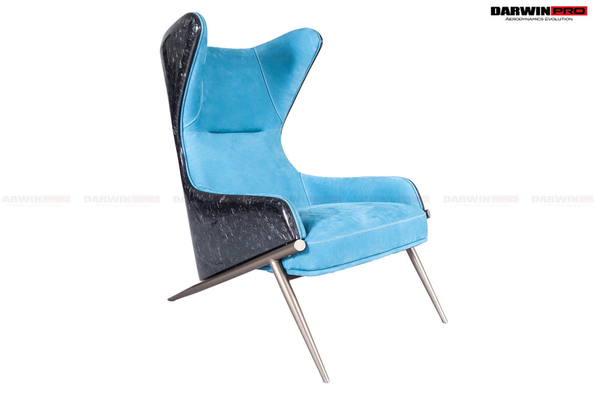 DARWINPRO CARBON FIBER LUNAR BLUE SUEDE LOUNGE CHAIR
