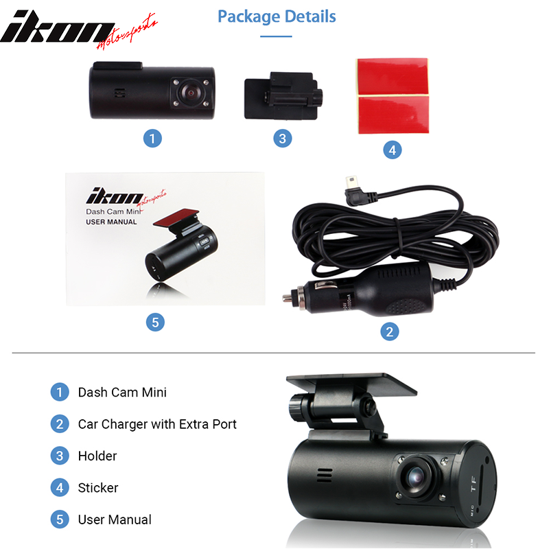 Dash Cam Mini A110 720P 120°Car Video Recorder Night Vision G-Sensor