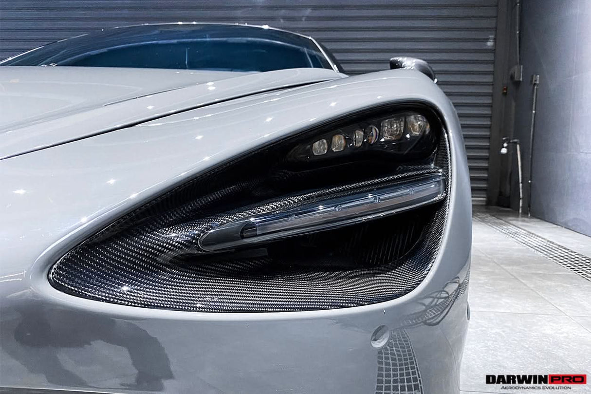 2017-2023 McLaren 720s Dry Carbon Fiber Headlight Inserts Tim Replacement