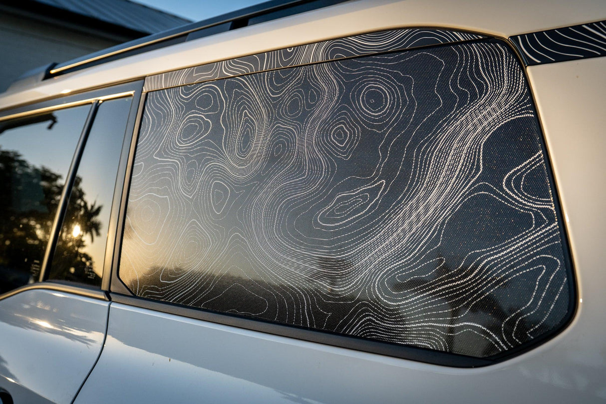 Topographic Rear Window Map Overlays V3 (Perforated) - 2024+ Land Cruiser