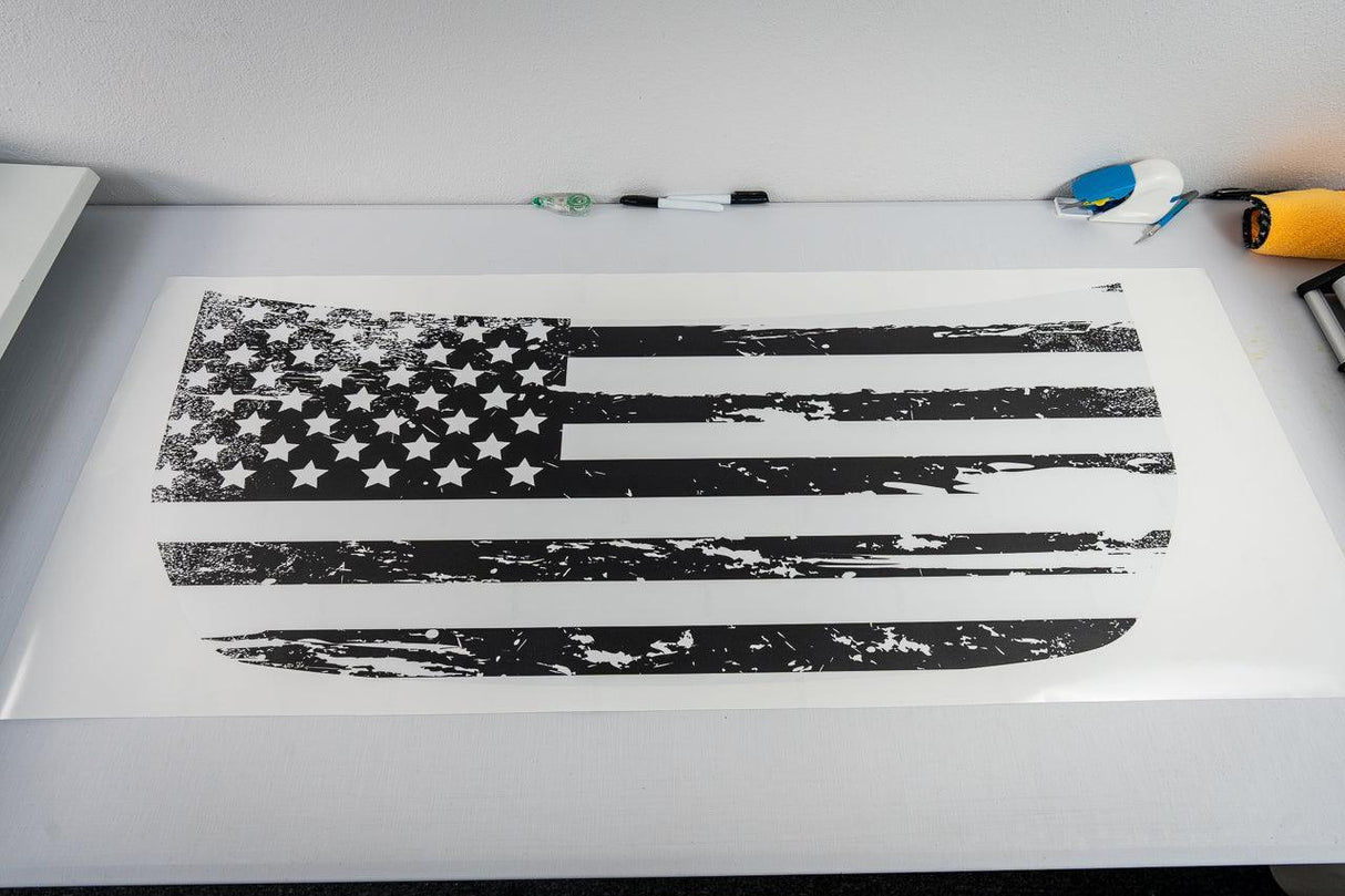 Stealth Clear American Flag Hood Overlay - 2021+ Bronco