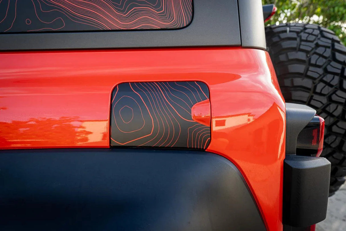 Printed Series Stealth Topo Fuel Door Overlay - 2021+ Bronco