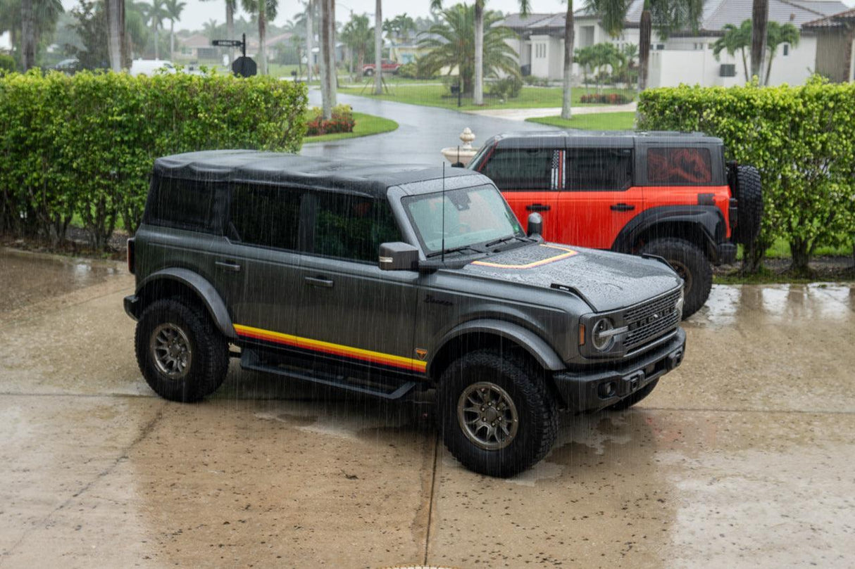 Badlands 5 Bar Retro Stripe Package (Hood, Lower Door Protection, Door Sills) - 2021+ Bronco