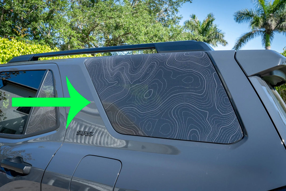 Topographic Rear Window Map Overlays V3 (Perforated) - 2025+ 4Runner