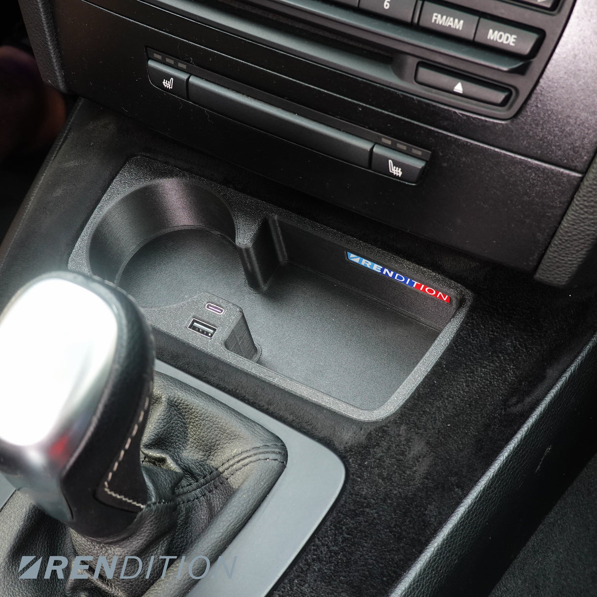 BMW E9X FRONT CUPHOLDER + USB (E90 E91 E92 E93) - K2 Industries