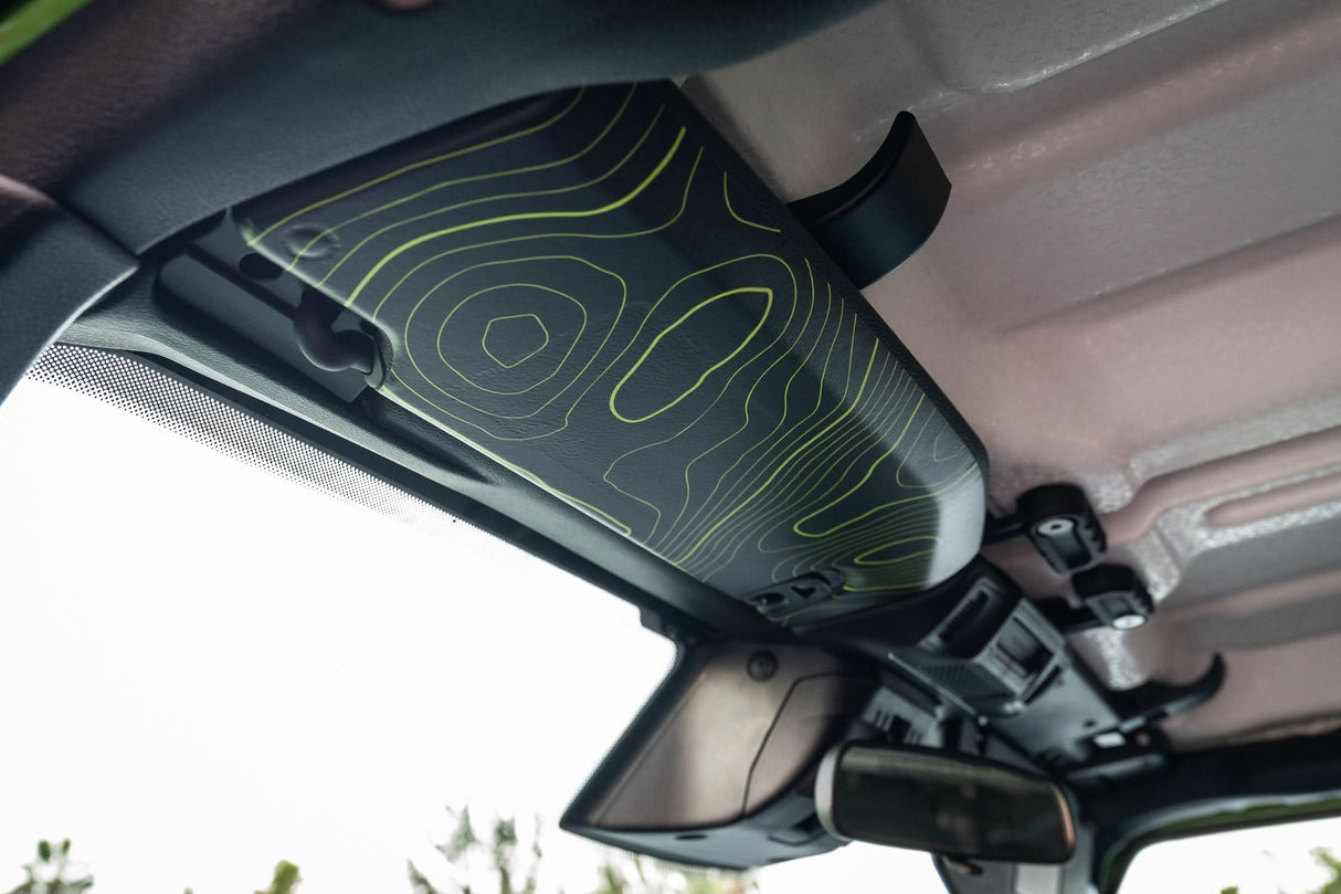 Topographic Map Sun Visor Overlays - 2018+ Wrangler JL / Gladiator JT