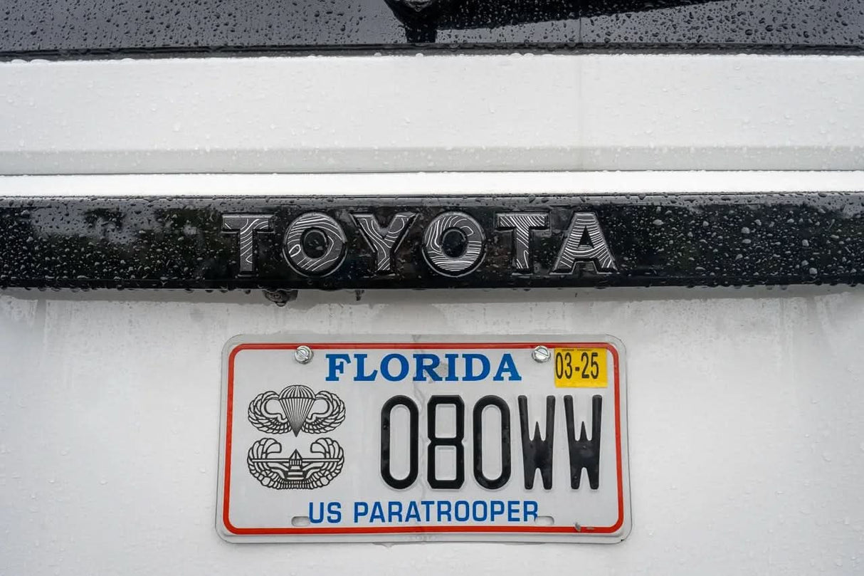 "TOYOTA" Topo Rear Tailgate Emblem Overlays - 2024+ Land Cruiser