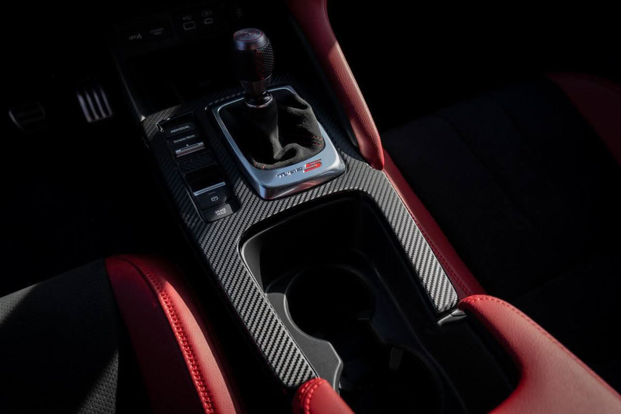 3D Carbon Fiber Manual Shifter Trim Overlay - 2023+ Integra 6MT / 2022+ Civic 6MT