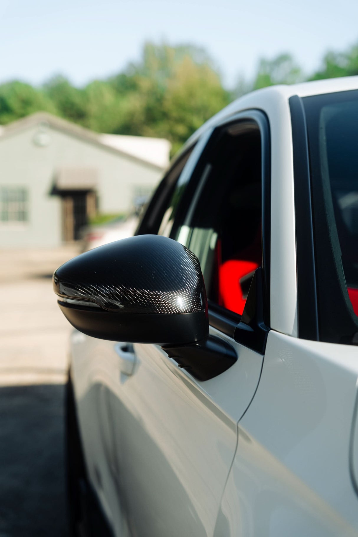 OLM Full Replacement Carbon Fiber Mirror Covers w/Turn Signal - 2022+ Honda Civic / Type R / 2023+ Acura Integra