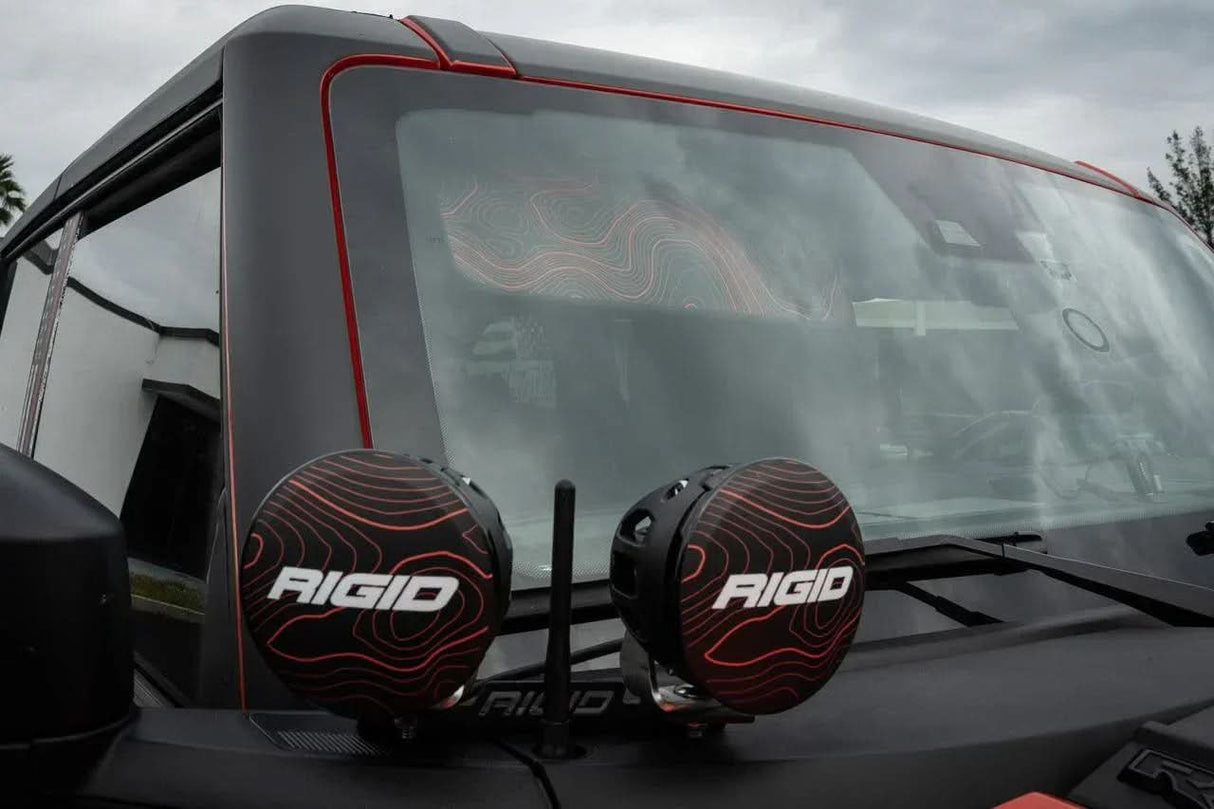 Topographic Interior Sun Visor Overlays - 2024+ Ranger Raptor (with Homelink)