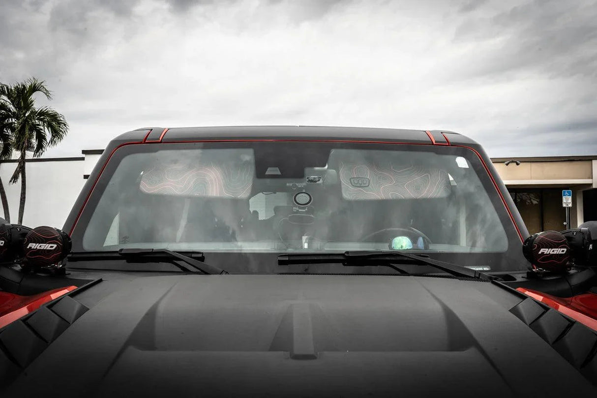 Topo Interior Sun Visor Overlays (Printed Series) - 2021+ Bronco (NO Homelink)