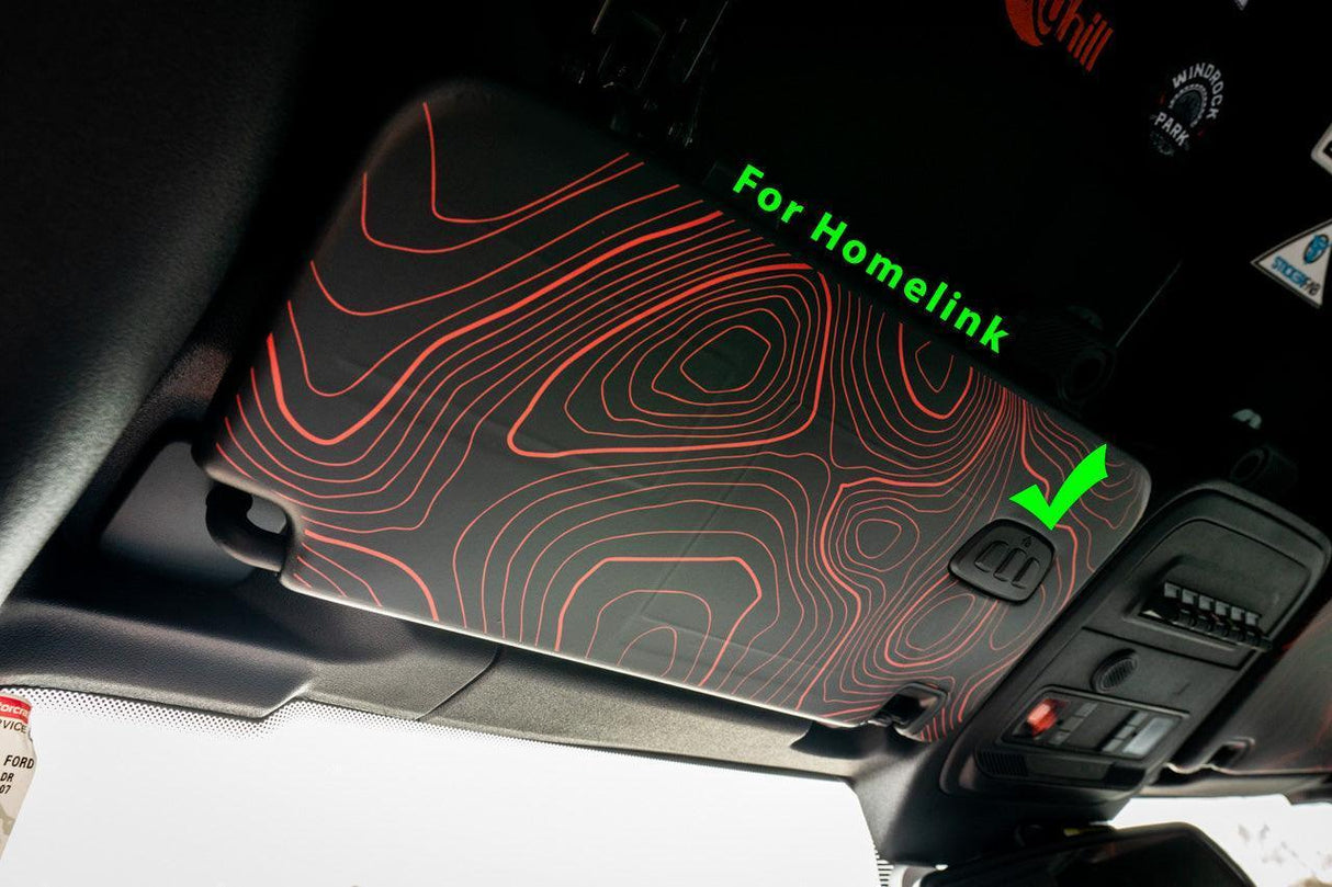 Topo Interior Sun Visor Overlays (Printed Series) - 2021+ Bronco (with Homelink)