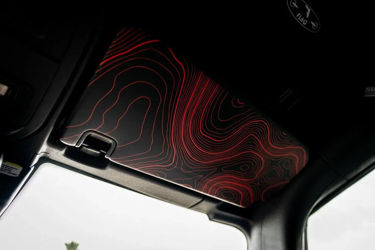 Topographic Interior Sun Visor Overlays - 2024+ Ranger Raptor (with Homelink)
