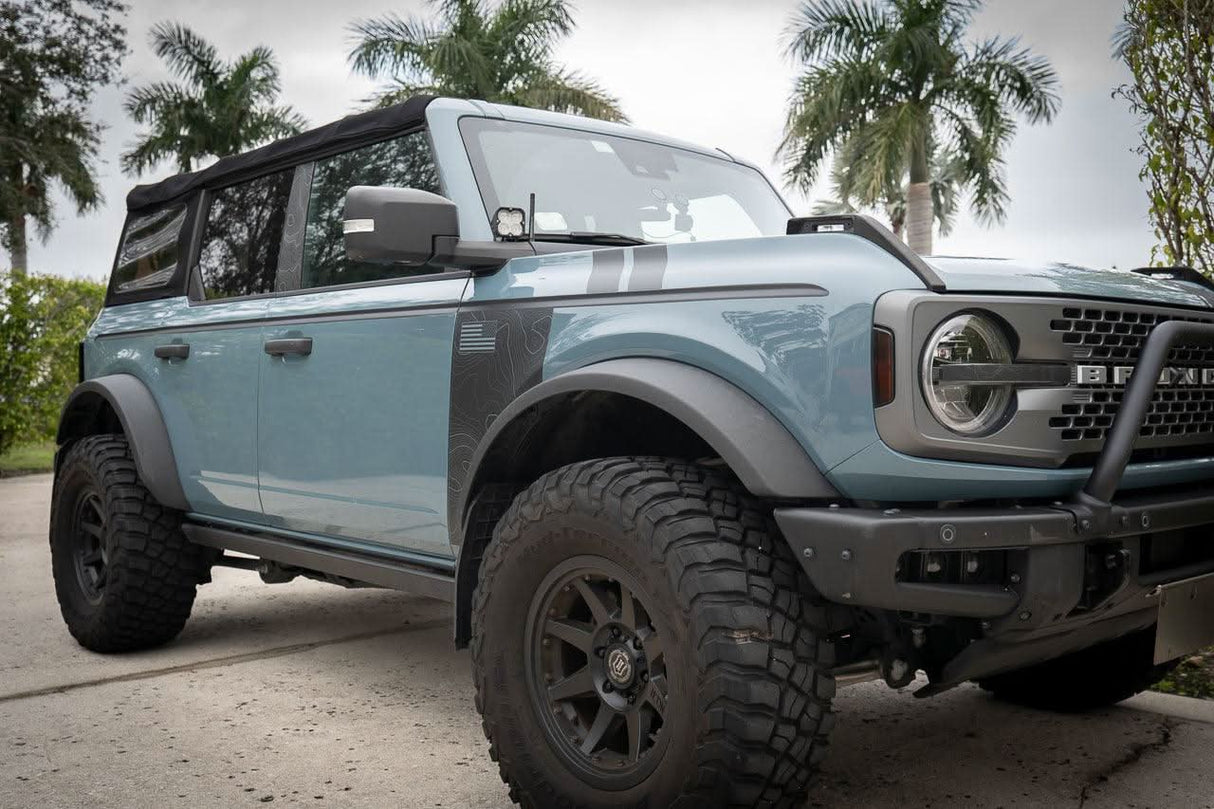Solid Color Upper Door Spear Stripe Kit - 2021+ Bronco 4 Door (non-Raptor)