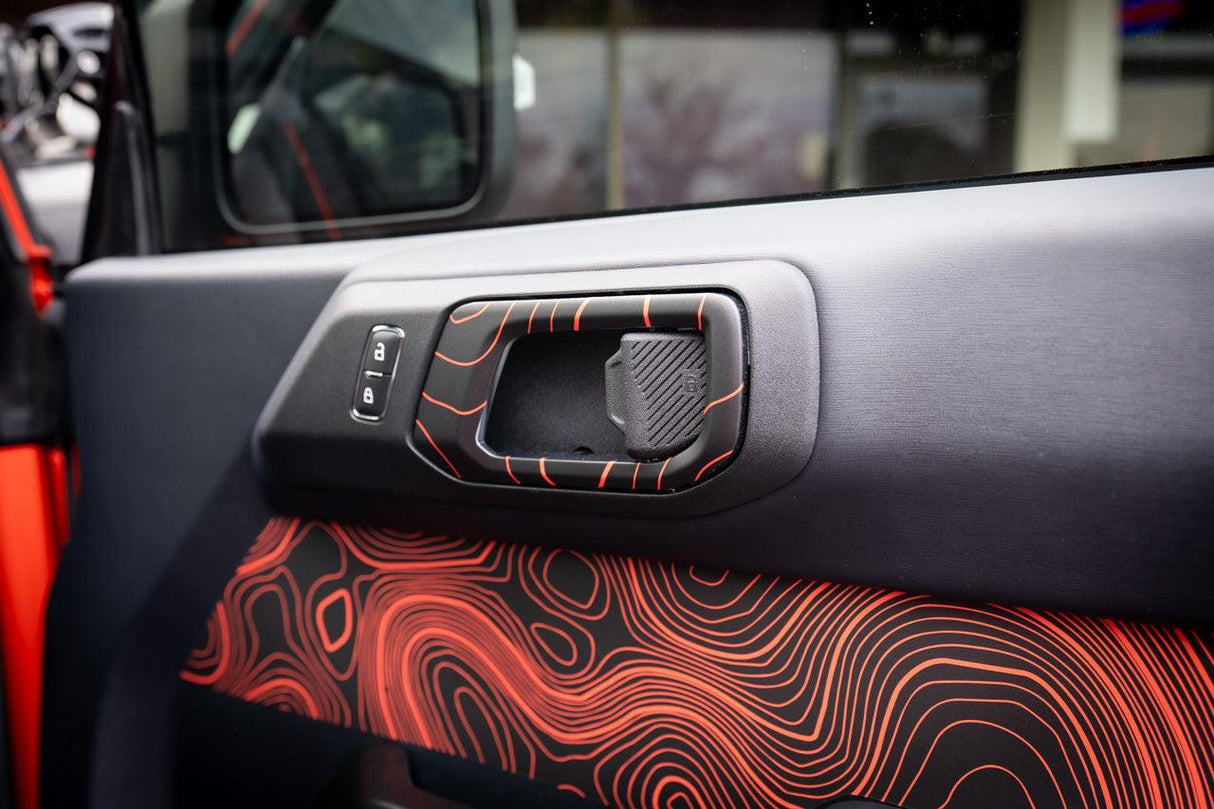 Topo Interior Door Handle Overlays - 2021+ Bronco