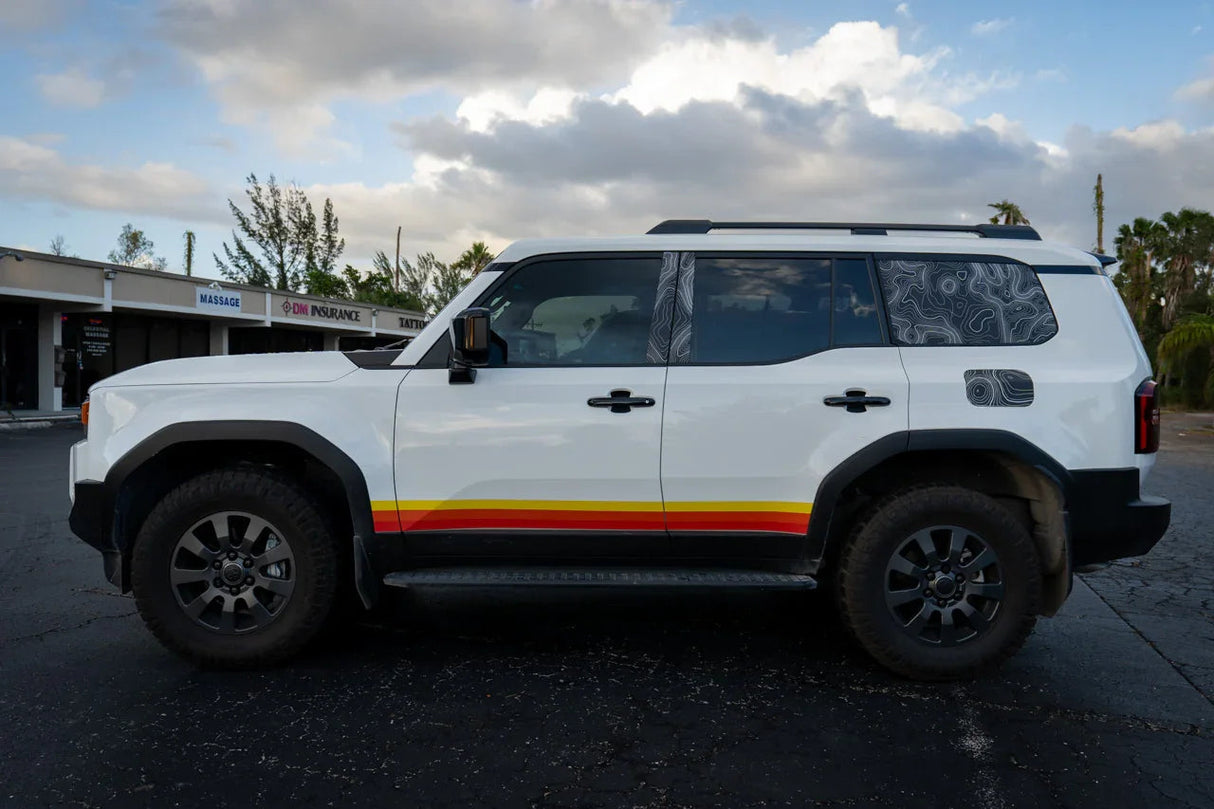 Topographic Rear Window Map Overlays - 2024+ Land Cruiser