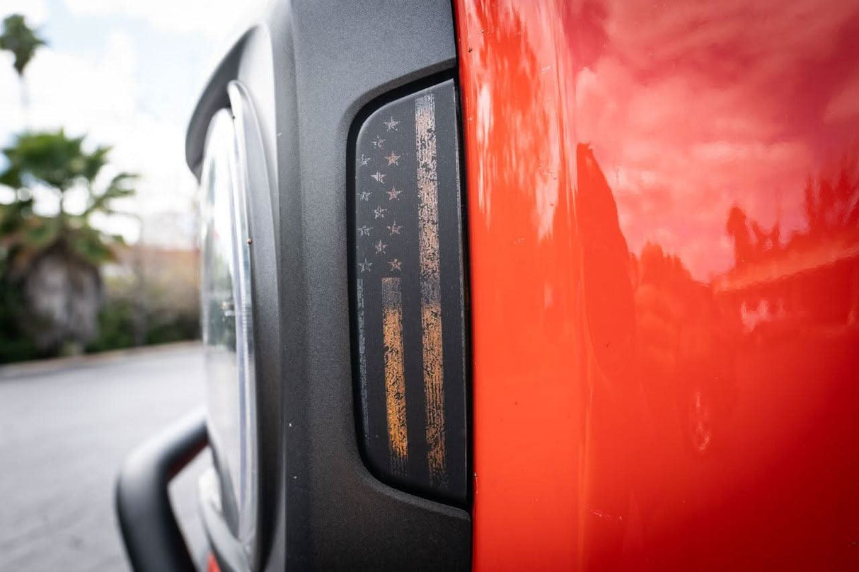 Distressed American Flag Sidemarker Overlays - 2021+ Bronco (ALL)