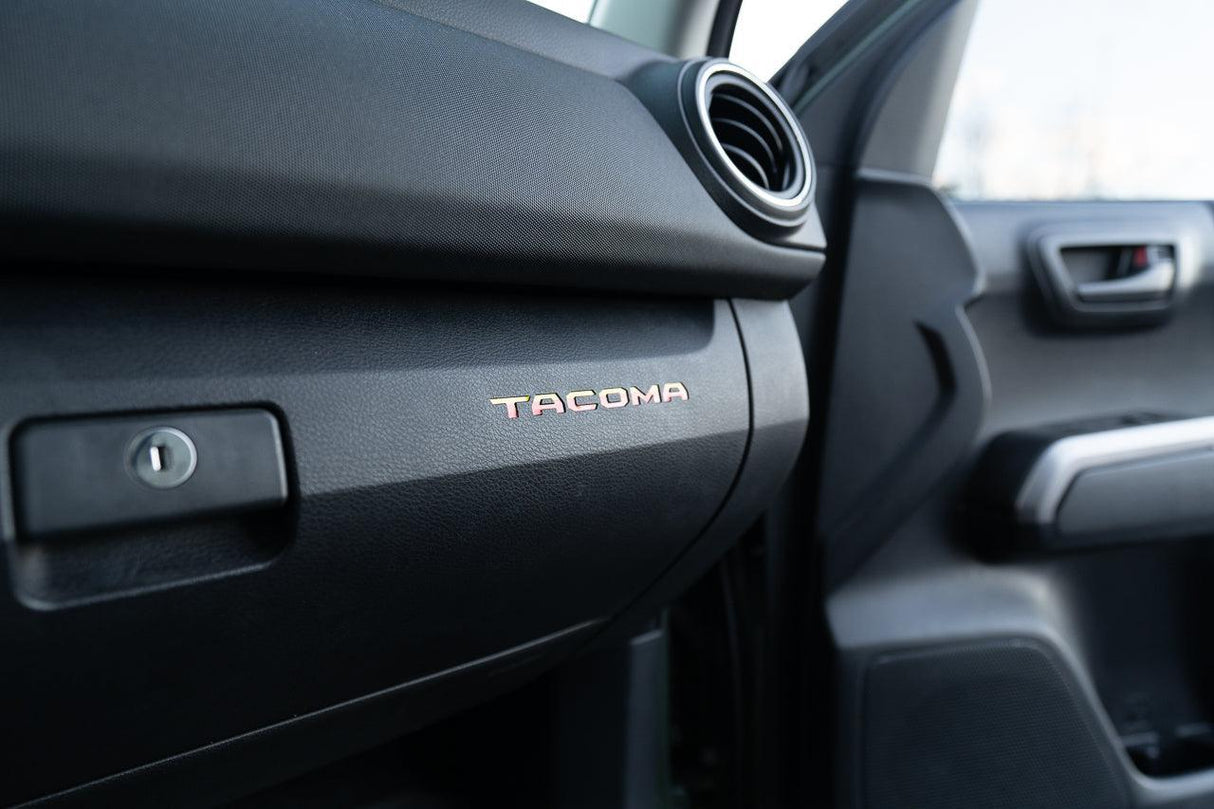 Glove Box "TACOMA" Logo Inlays (Printed Series) - 2016-2023 Tacoma